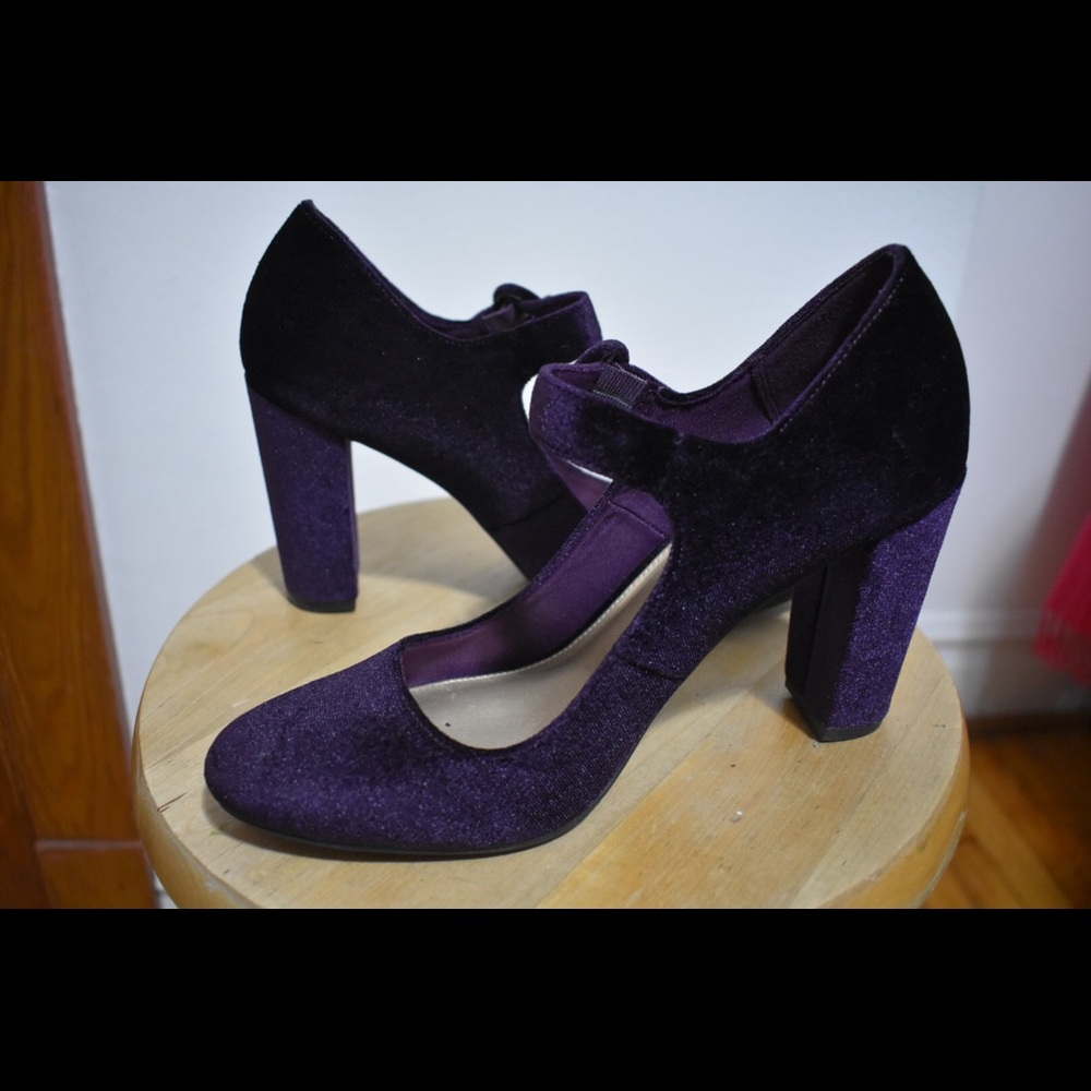Velvet color heels (worn once!)